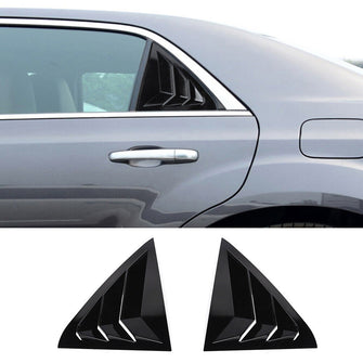 RT-TCZ Rear Window Shutters Louvers Panel Trim For Chrysler 300/ 300C 2011-22 Black ABS
