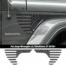 RT-TCZ Fender Vent Trim American Flag Sticker For 2018+ Jeep Wrangler JL JLU Gladiator JT