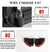 For 2018+ Jeep Wrangler JL 4Door Front & Rear Door Pocket Storage Box Organizer RT-TCZ