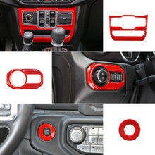 For 2018-2023 Jeep Wrangler JLU & Gladiator JT 4-Door 39PCS Red Full Set Interior Decoration Trim Kit Cover RT-TCZ