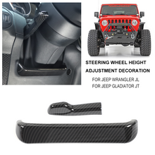 RT-TCZ Carbon Fiber Steering Wheel Height Adjust Trim Cover For Jeep Wrangler JL JLU 2018+, Gladiator JT 2020+ freeshipping - RT-TCZ