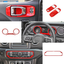 For 2018-2023 Jeep Wrangler JLU & Gladiator JT 4-Door 39PCS Red Full Set Interior Decoration Trim Kit Cover RT-TCZ