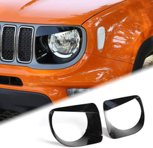 RT-TCZ Front Grill Inserts & Headlight Bezels Cover Trim for Jeep Renegade 2019+ (Black)
