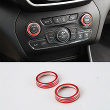 RT-TCZ Audio Switch Button Ring Trim Bezels for Jeep Grand Cherokee/Cherokee 2014+ Red