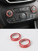 For 2014+ Jeep Grand Cherokee/Cherokee Audio Switch Button Ring Trim Bezels Red RT-TCZ