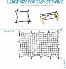 RT-TCZ 4'x6' Cargo Net Stretches to 8'x12' for Oversized Roof top Cargo Rack 12 Hooks A