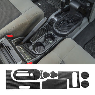 For 2007-2010 Jeep Wrangler JK JKU Gear Frame Trim Interior Accessories Decoration Trim Sticker Kit, Carbon Fiber